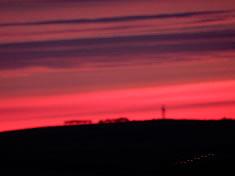 Night sky ablaze with colour as the sun sets