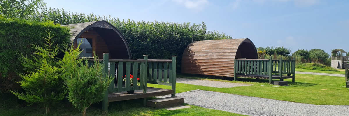 Glamping pods at Looe Country Park