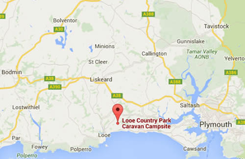 Location map for Looe Country Park, 